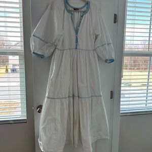 Staud Blue & White Dress